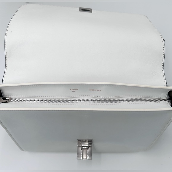 Authentic CELINE Tricolor Trapeze in IvoryBlack/Brown Calfskin Leather And Suede - Picture 7 of 14